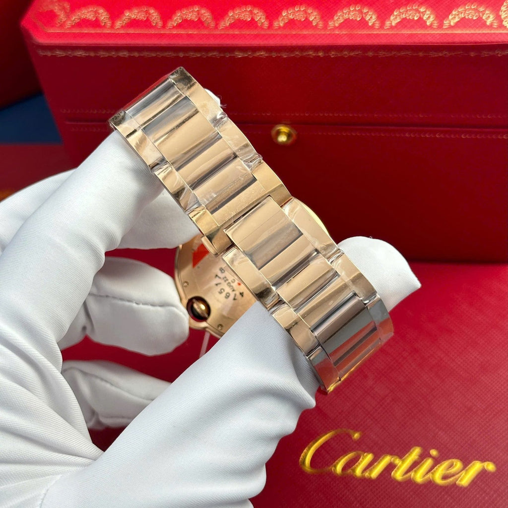 Cartier Ballon Bleu Rose Gold Watch Men’s White Dial 42mm