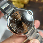 Cartier Ballon Bleu Watch Brown Dial Metal Wire 40mm