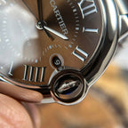 Cartier Ballon Bleu Watch Brown Dial Metal Wire 40mm