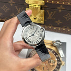 Cartier Ballon Bleu Watch White Dial Leather Strap 40mm