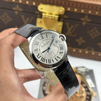 Cartier Ballon Bleu Watch White Dial Leather Strap 40mm