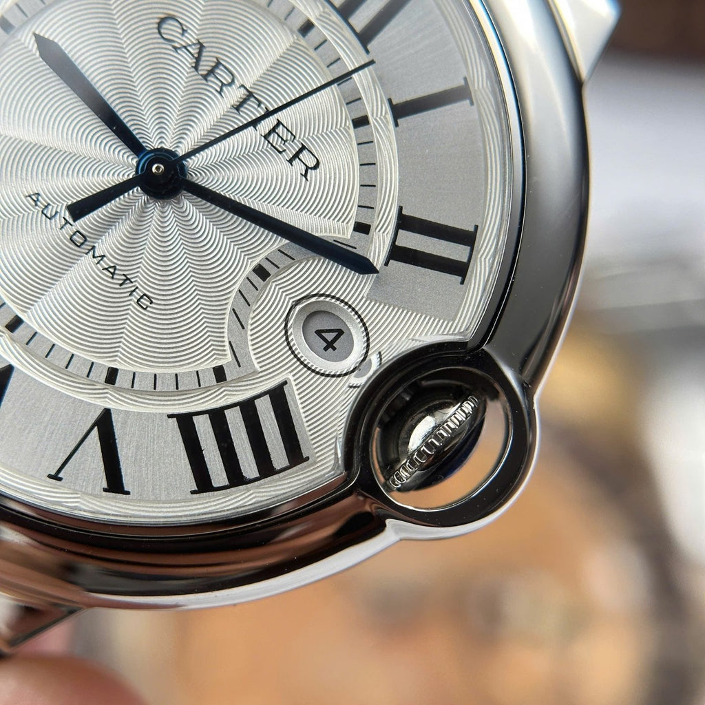 Cartier Ballon Bleu Watch White Dial Leather Strap 40mm