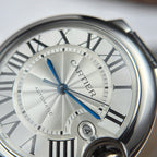 Cartier Ballon Bleu Watch White Dial Leather Strap 40mm