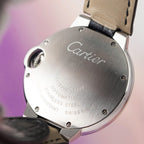 Cartier Ballon Bleu Watch White Dial Leather Strap 36mm
