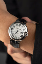 Cartier Ballon Bleu Watch White Dial Leather Strap 36mm