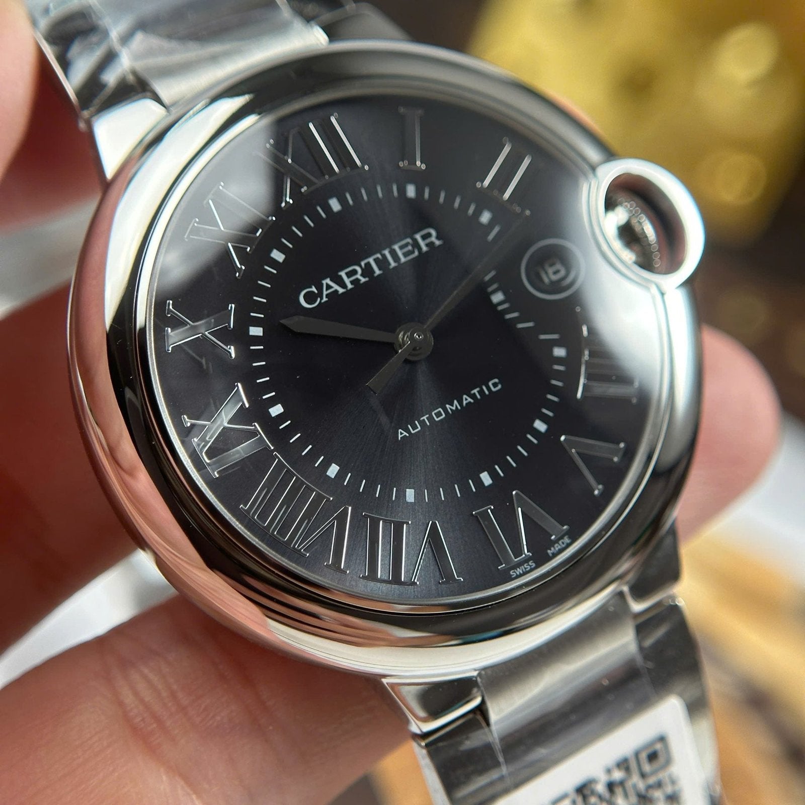Cartier Ballon Bleu Watch Gray Dial Metal Wire 40mm