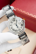 Cartier Ballon Bleu WE9009Z3 White Dial Watch Bezel Diamond Moissanite 42mm