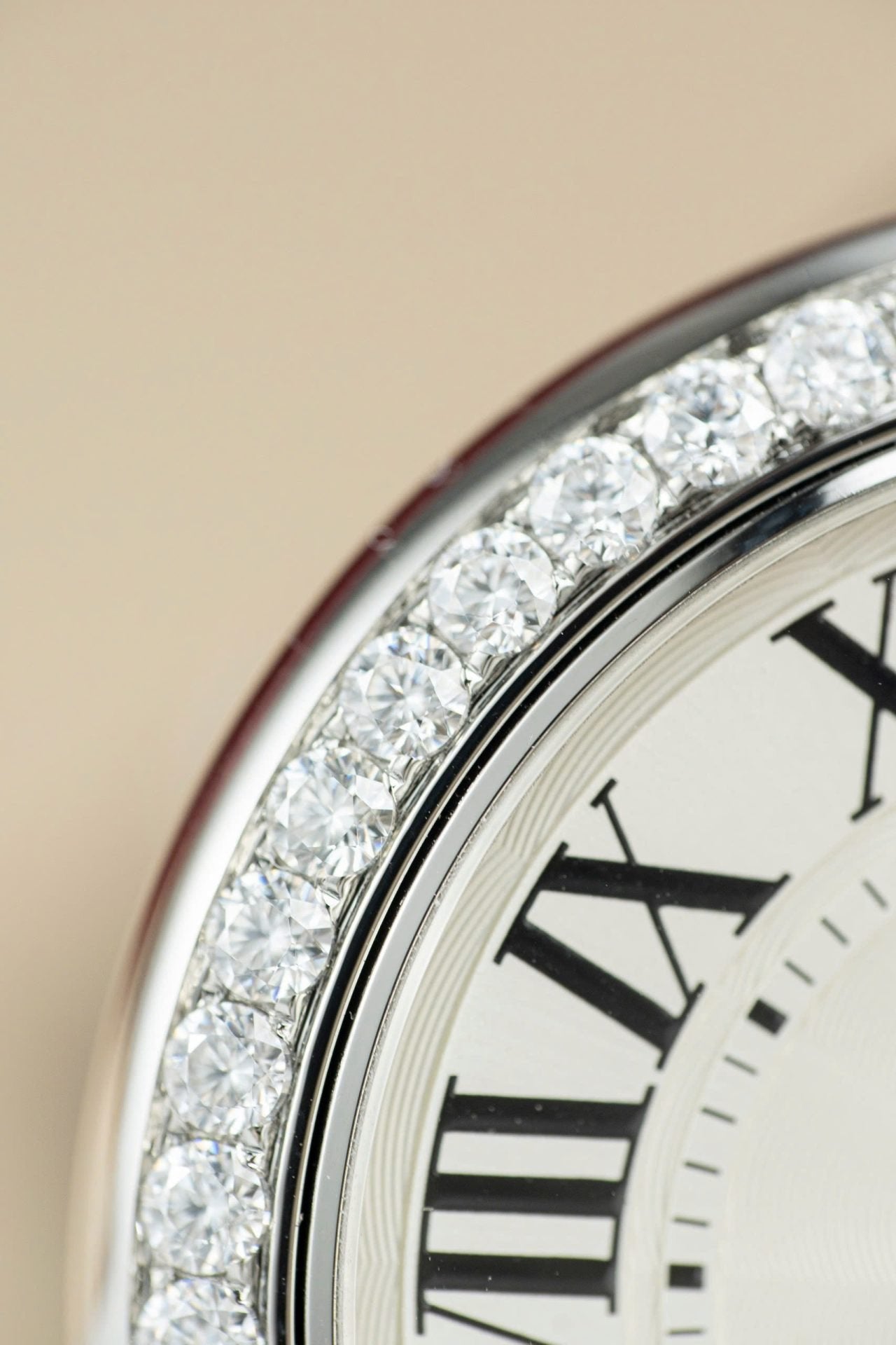 Cartier Ballon Bleu WE9009Z3 White Dial Watch Bezel Diamond Moissanite 42mm