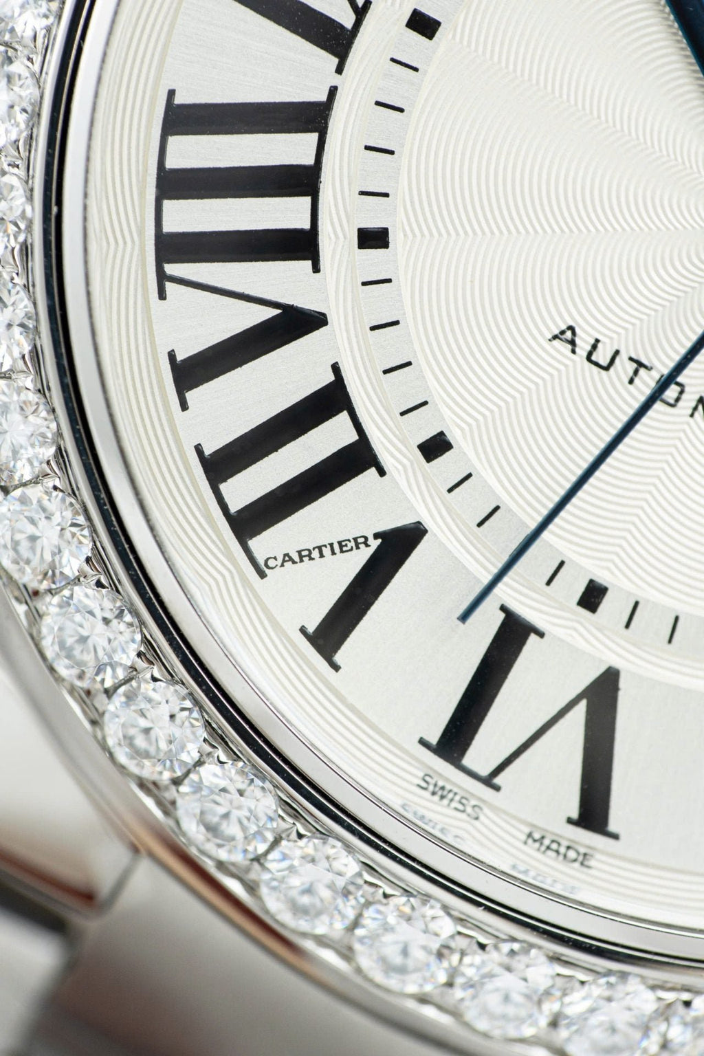 Cartier Ballon Bleu WE9009Z3 White Dial Watch Bezel Diamond Moissanite 42mm