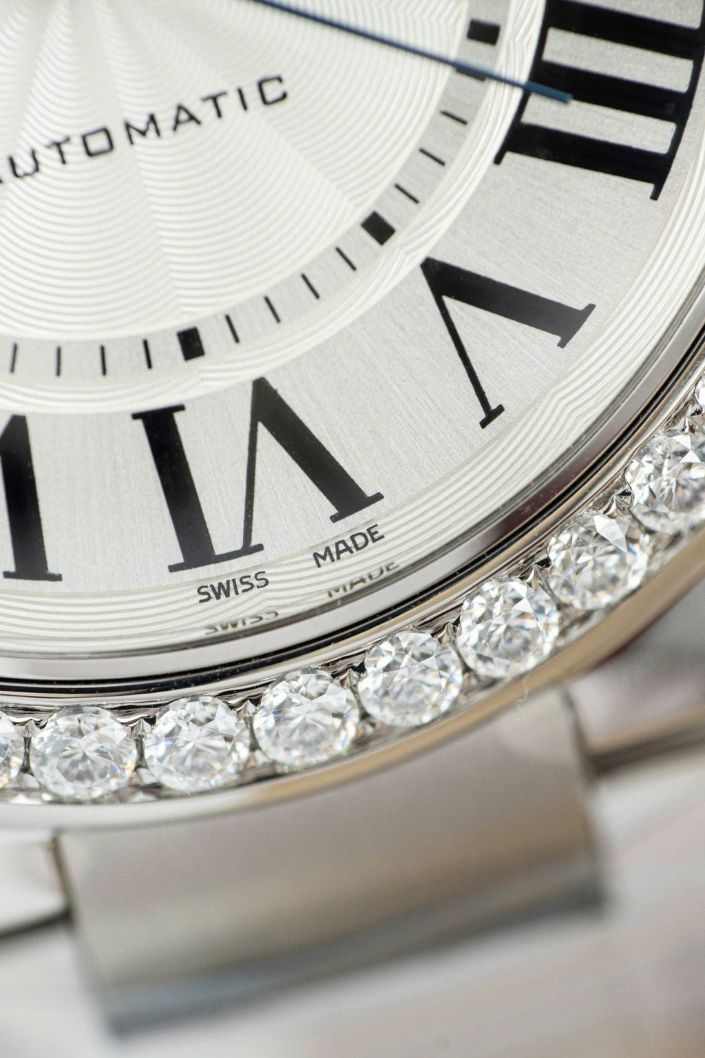 Cartier Ballon Bleu WE9009Z3 White Dial Watch Bezel Diamond Moissanite 42mm
