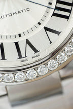 Cartier Ballon Bleu WE9009Z3 White Dial Watch Bezel Diamond Moissanite 42mm