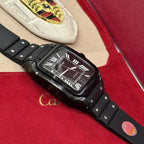 Cartier Watch Santos WSSA0039 Black Rubber Strap 39.8mm