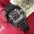 Cartier Watch Santos WSSA0039 Black Rubber Strap 39.8mm