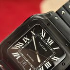Cartier Watch Santos WSSA0039 Black Rubber Strap 39.8mm