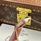Cartier Drive Tourbillon Watch Dial Guiloche Motif Leather Strap 41mm