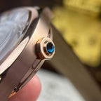 Cartier Drive Tourbillon Watch Dial Guiloche Motif Leather Strap 41mm