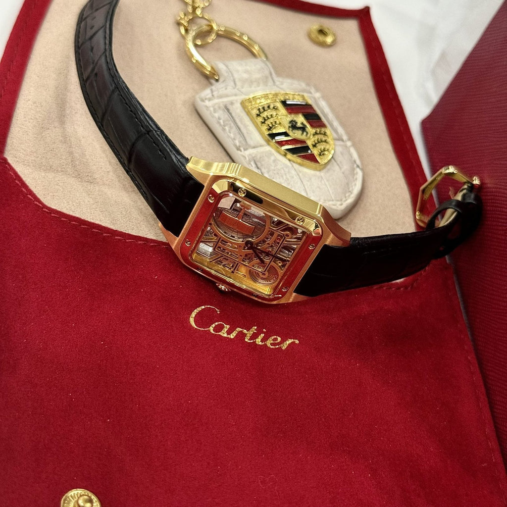 Cartier Watch Santos WHSA0031 Quartz Leather Strap 31x43mm