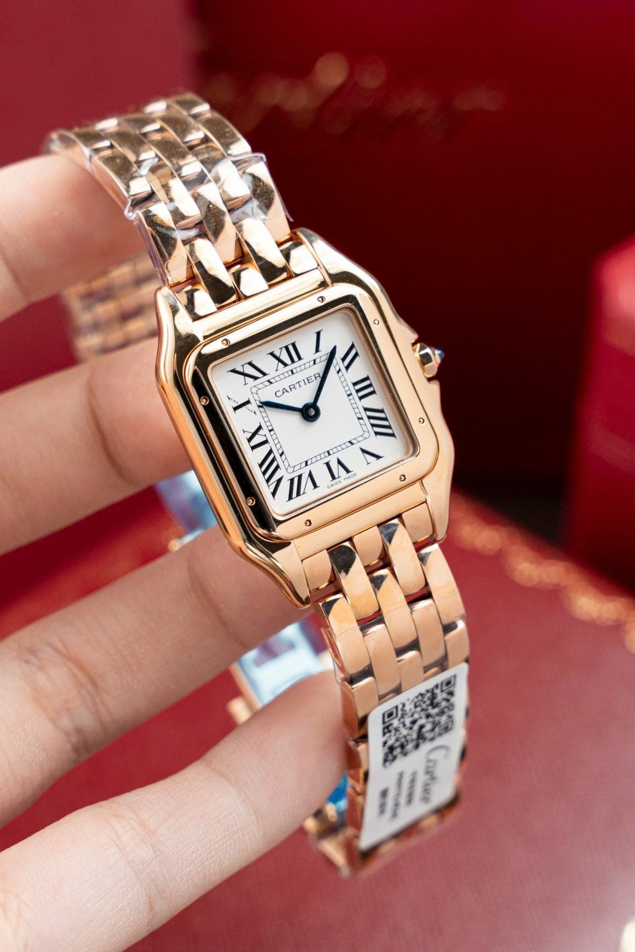 Cartier Panthere W2PN0007 White Dial Watch Rose Gold 27x37mm