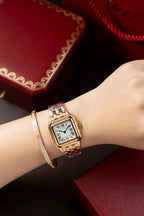 Cartier Panthere W2PN0007 White Dial Watch Rose Gold 27x37mm