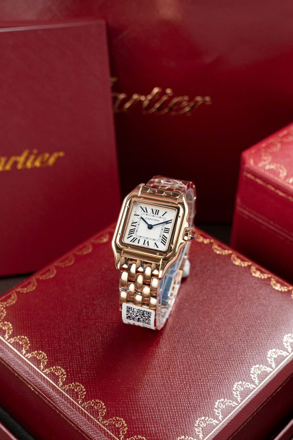 Cartier Panthere W2PN0007 White Dial Watch Rose Gold 27x37mm
