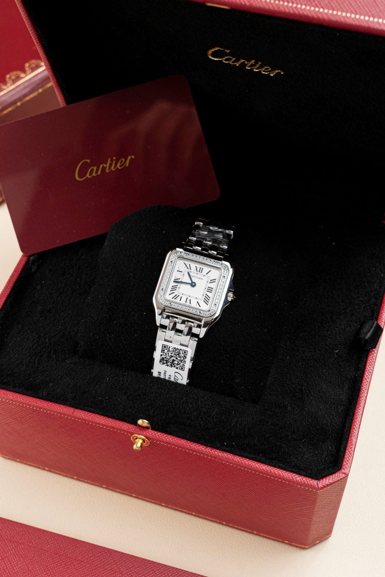 Cartier Panthere W2PN0007 Watch White Dial Metal Wire 27x37mm