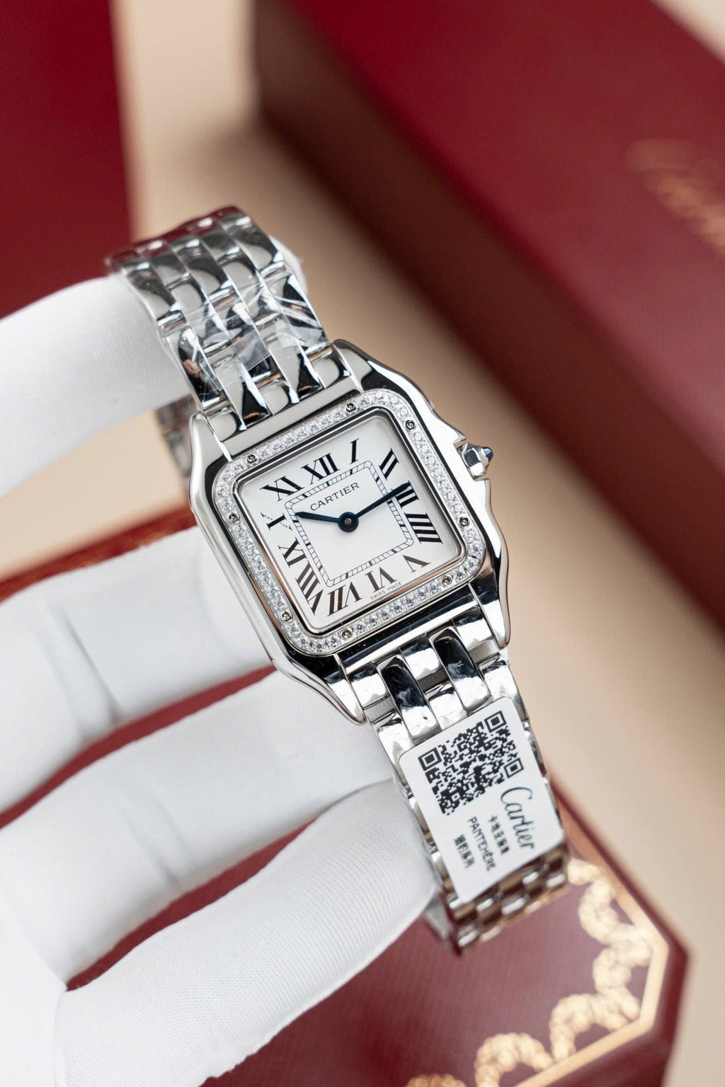 Cartier Panthere W2PN0007 Watch White Dial Metal Wire 27x37mm