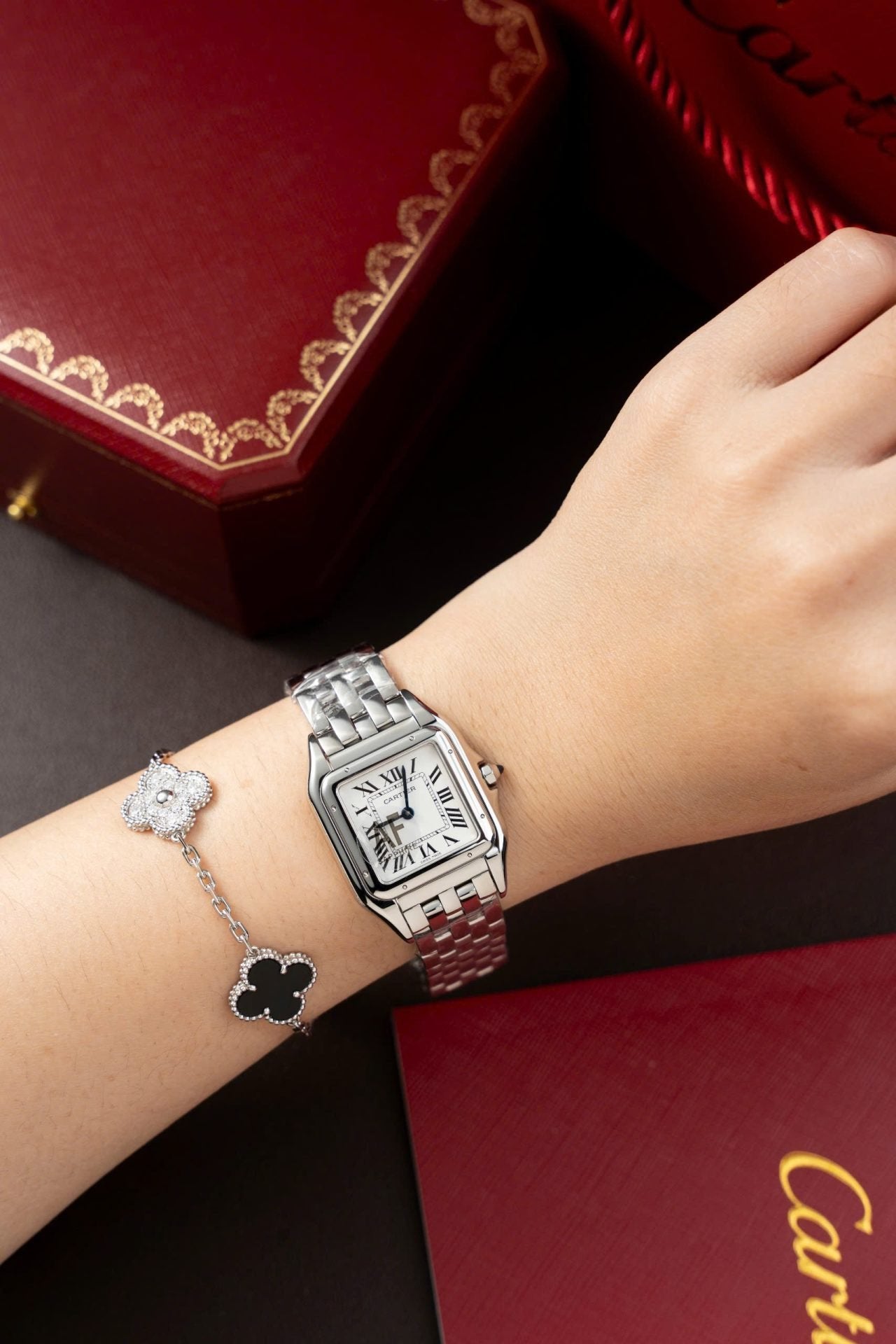 Cartier Watch Panthere WGPN0007 Women White Dial 27x37mm