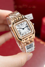 Cartier Panthere WJPN0009 Rose Gold Watch Bezel Diamonds Moissanite 27x37mm