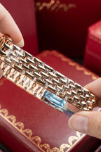 Cartier Panthere WJPN0009 Rose Gold Watch Bezel Diamonds Moissanite 27x37mm