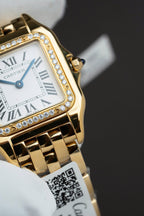 Cartier Panthere WJPN0015 White Dial Watch Bezel Diamonds Moissanite 27x37mm