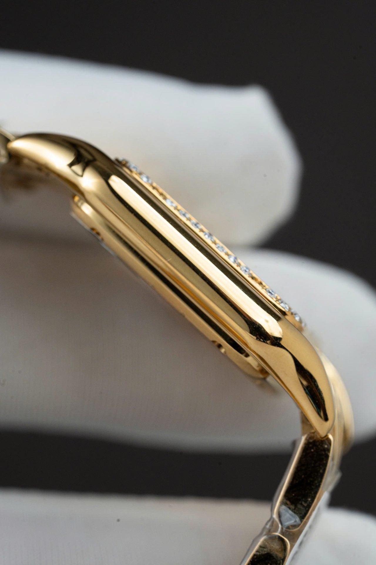 Cartier Panthere WJPN0015 White Dial Watch Bezel Diamonds Moissanite 27x37mm