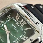 Cartier Watch Santos WSSA0061 Green Dial Rubber Strap 39.8mm