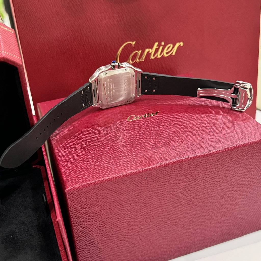 Cartier Watch Santos Black Dial Roman Numeral Pile 39.8mm