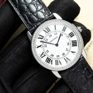 Cartier Watch Tank Must W4TA0017 White Dial Leather Strap 33.7×25.5mm