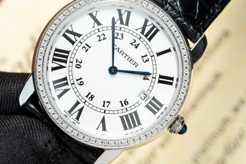Cartier Ronde Natural Diamond Watch For Women 36mm