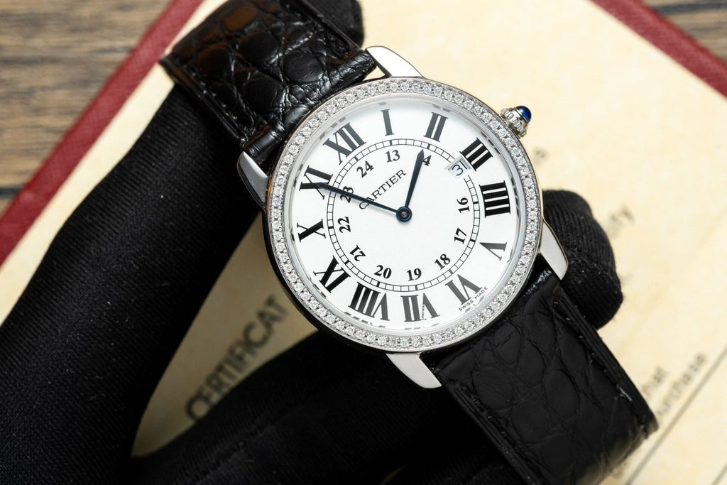 Cartier Ronde Natural Diamond Watch For Women 36mm