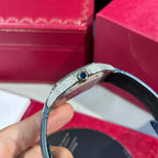 Cartier Santos Watch Blue Dial Moissanite Diamonds 39.8mm