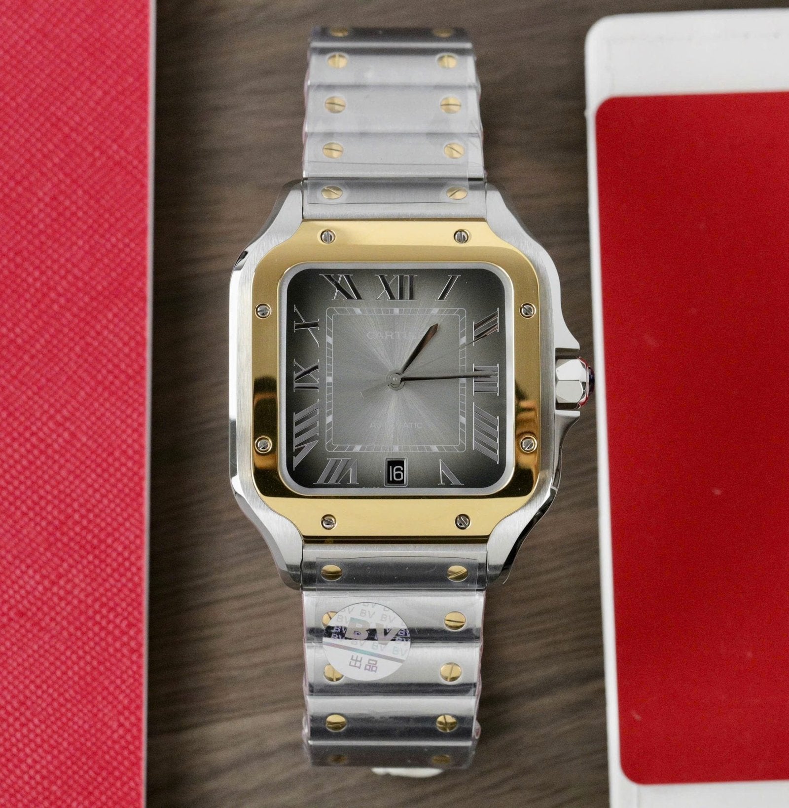 Cartier Santos CRW2SA0030 Watch Gray Dial 39.8mm