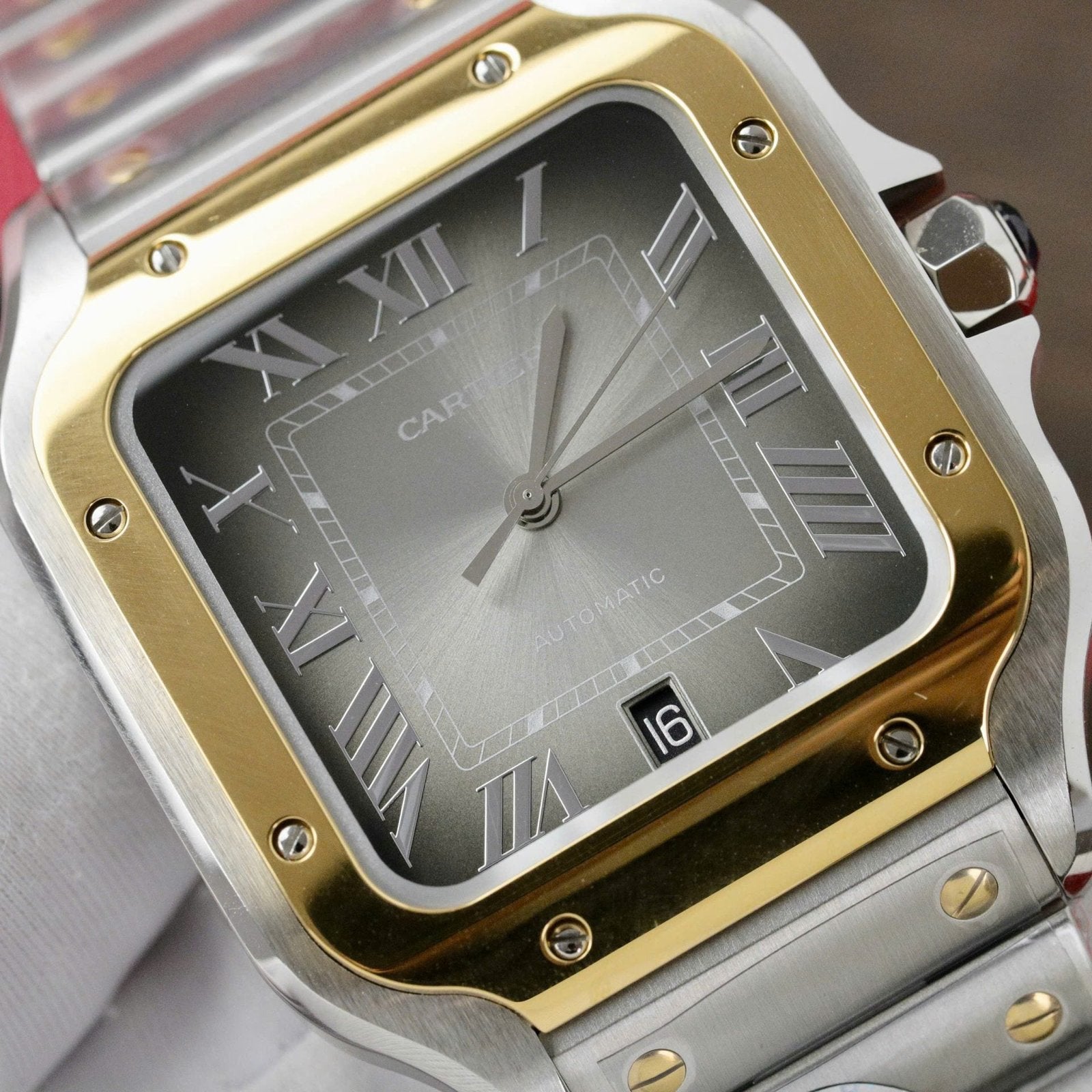 Cartier Santos CRW2SA0030 Watch Gray Dial 39.8mm