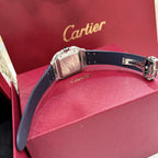 Cartier Santos Watch Rubber Blue Strap 39.8mm
