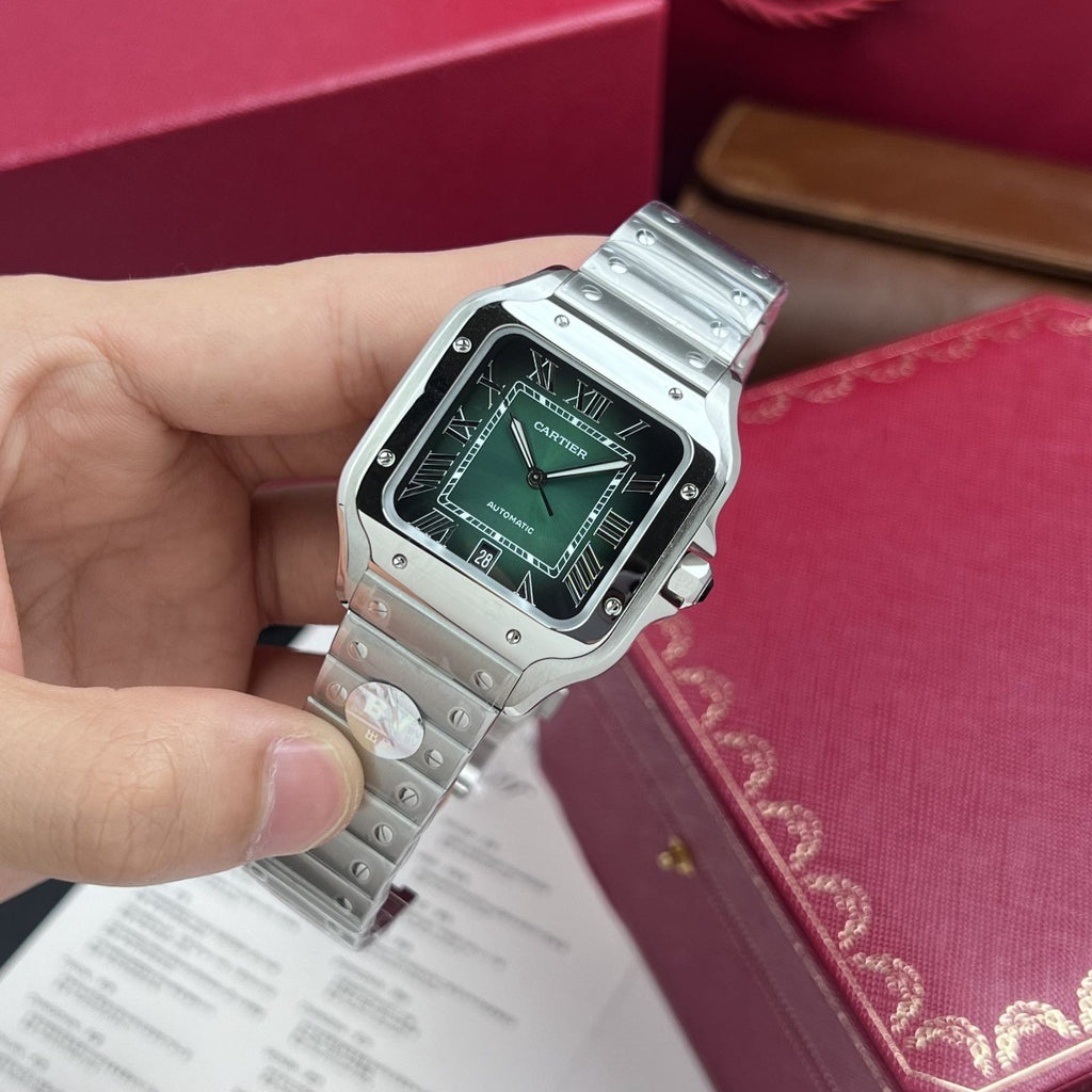 Cartier Watch Santos De Cartier Green Dial 39.8mm