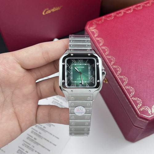 Cartier Watch Santos De Cartier Green Dial 39.8mm