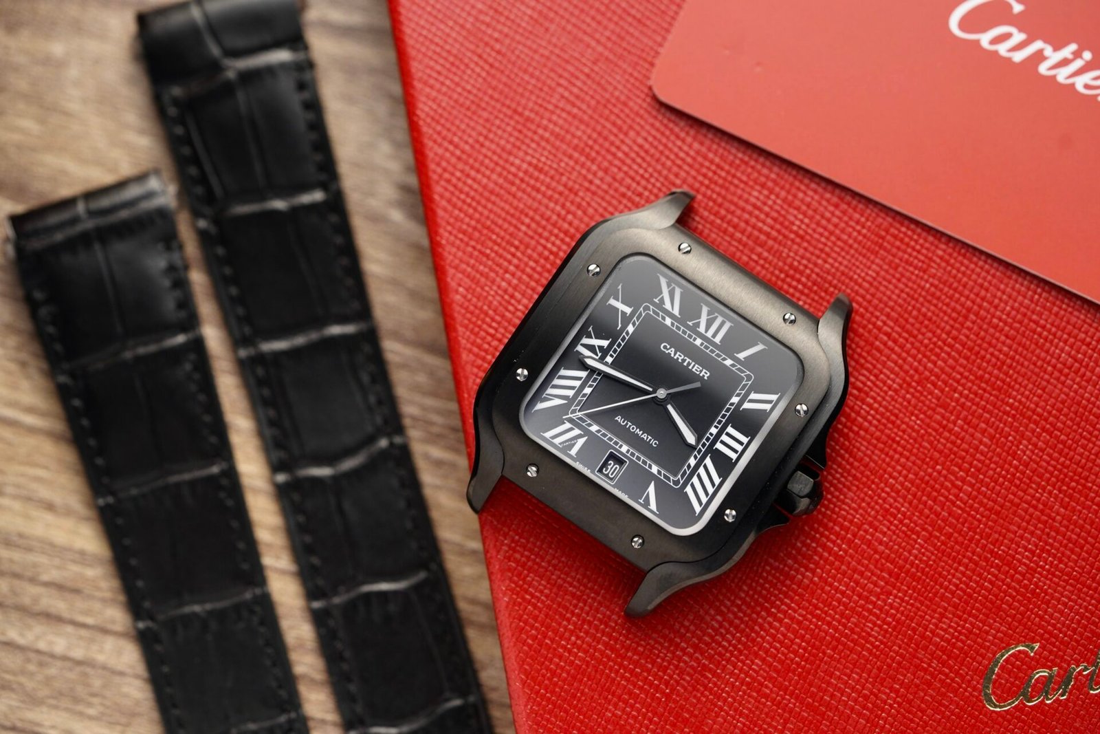Cartier Watch Santos De Cartier WSSA0039 Black Dial 39.8mm