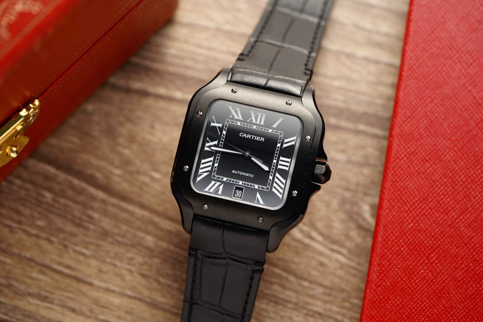 Cartier Watch Santos De Cartier WSSA0039 Black Dial 39.8mm
