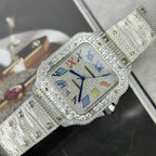 Cartier Santos Watch With Full Stone 39.8mm