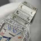 Cartier Santos Watch With Full Stone 39.8mm