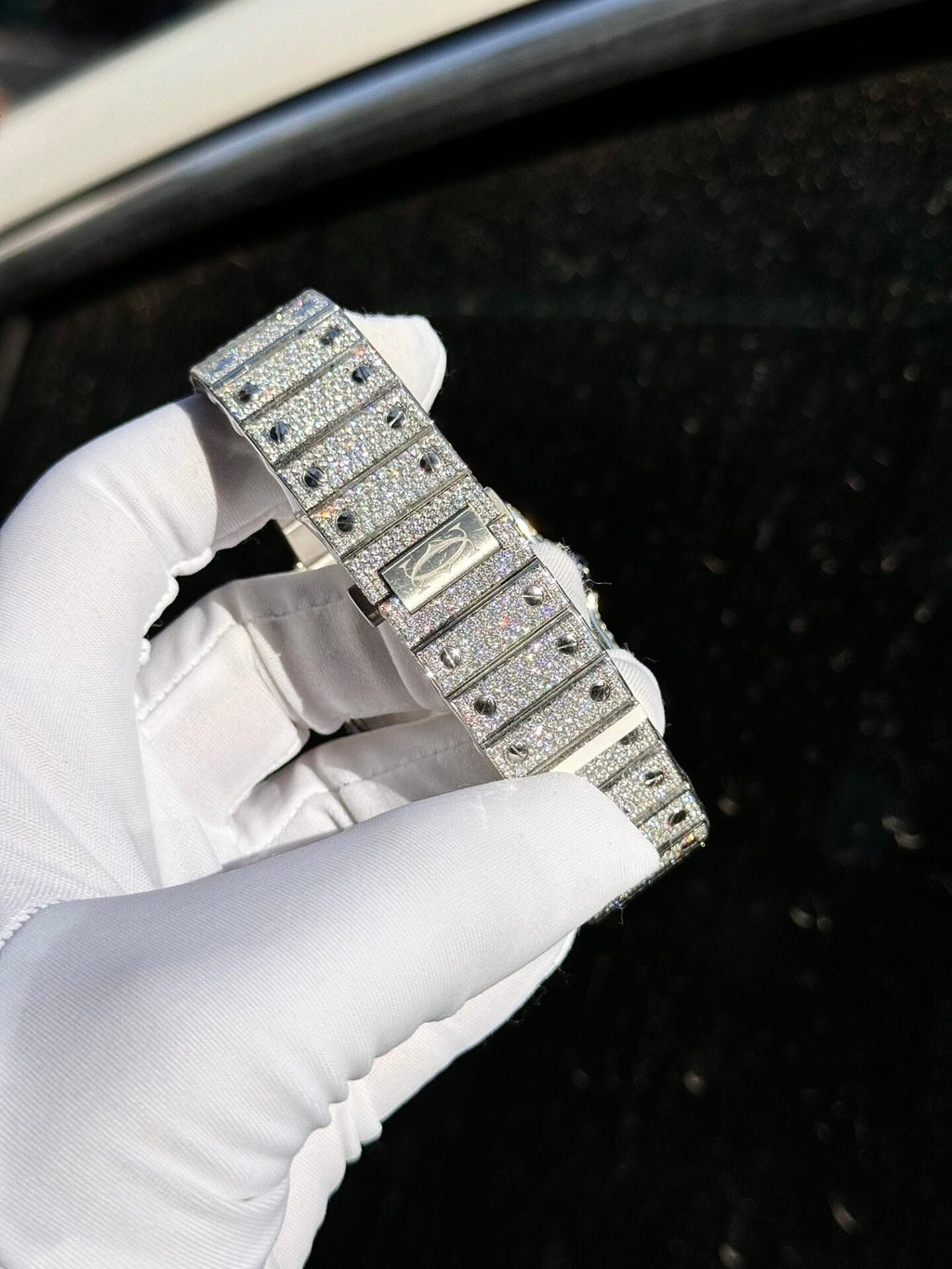 Cartier Santos Watch Full Diamond Moissanite 39.8mm