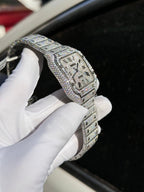 Cartier Santos Watch Full Diamond Moissanite 39.8mm