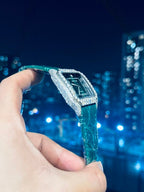 Cartier Santos With Green Moissanite Watch 39.8mm