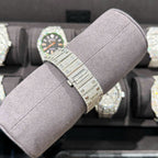 Cartier Santos Watch With Full Natural Diamond VVS Blue Dial 39.8mm